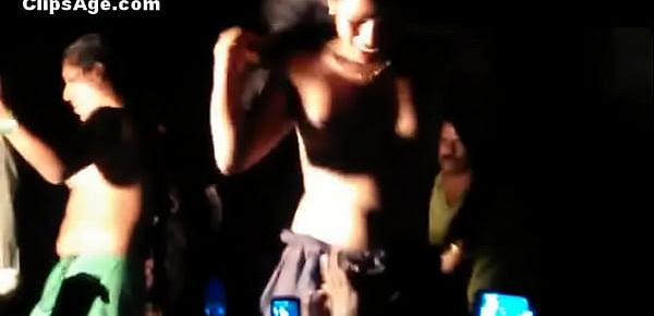  Telugu whores dancing nude on stage and allowing the crowd to feel tits